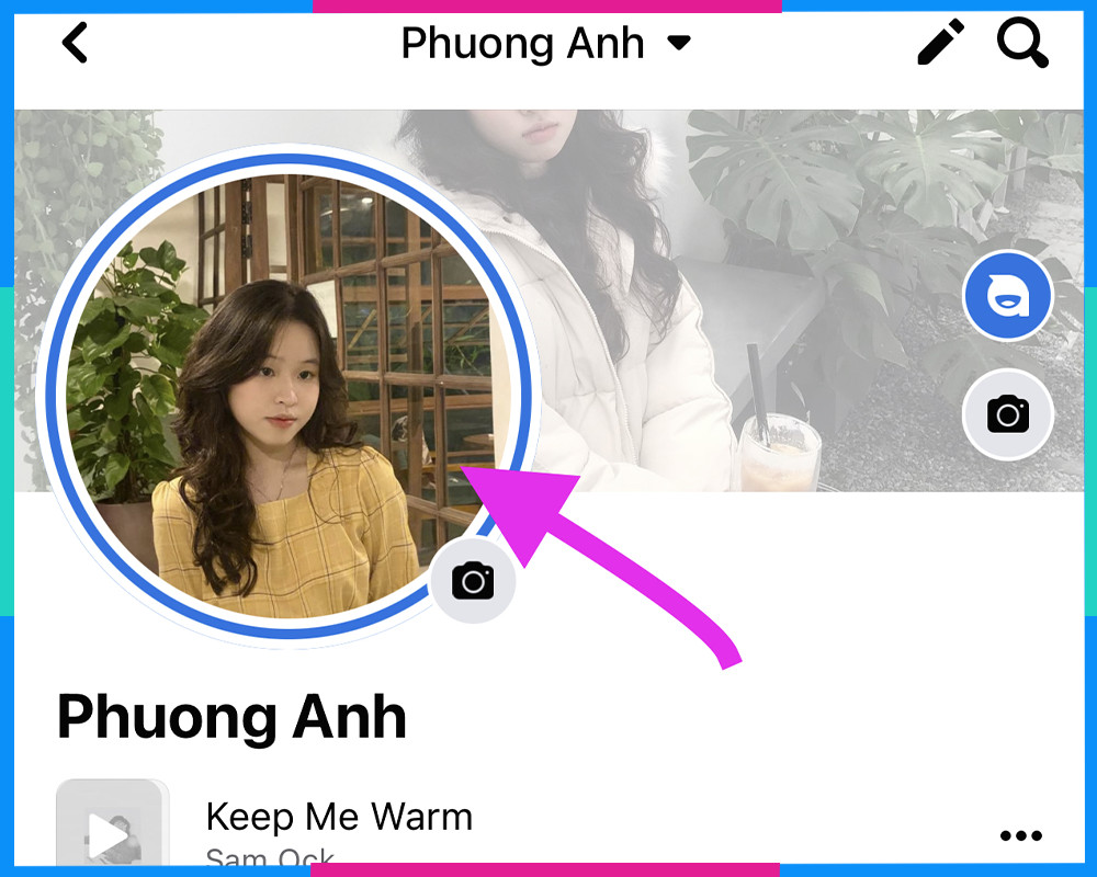 Nhấn vào ảnh đại diện trên điện thoại