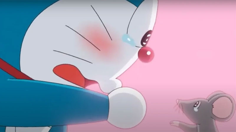 Doraemon đáng yêu đang bày trò tinh nghịch