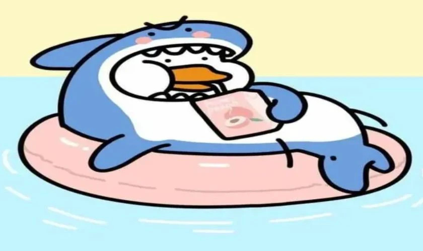 Avatar meme của một cô gái đang thể hiện sự bất ngờ, đáng yêu