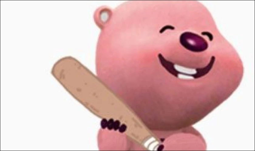 Meme Loopy đang nói chuyện với biểu cảm ngây thơ