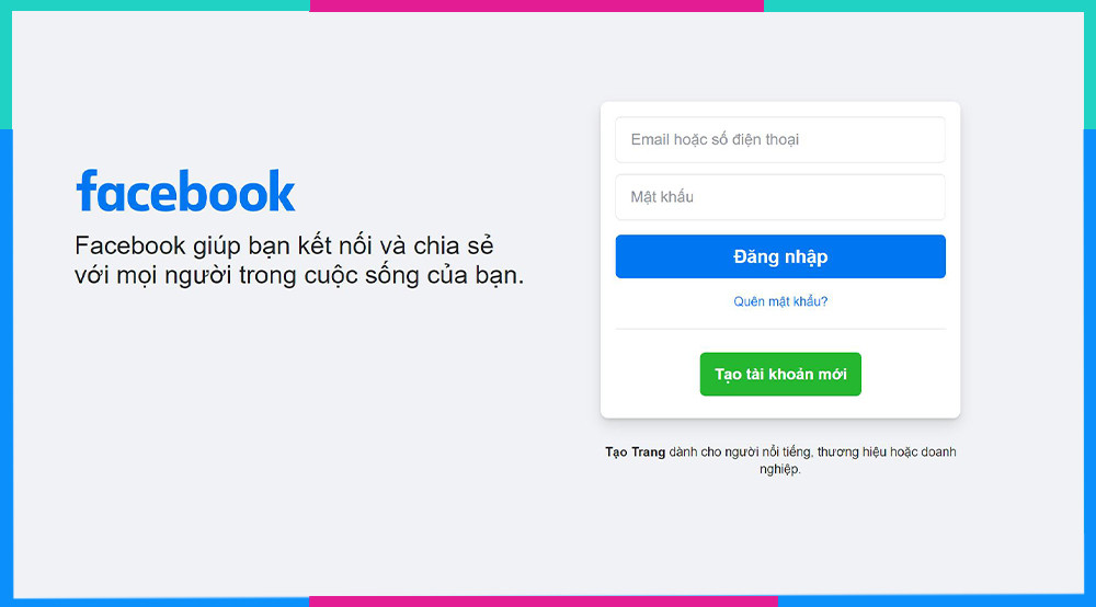 Đăng nhập tài khoản Facebook trên máy tính