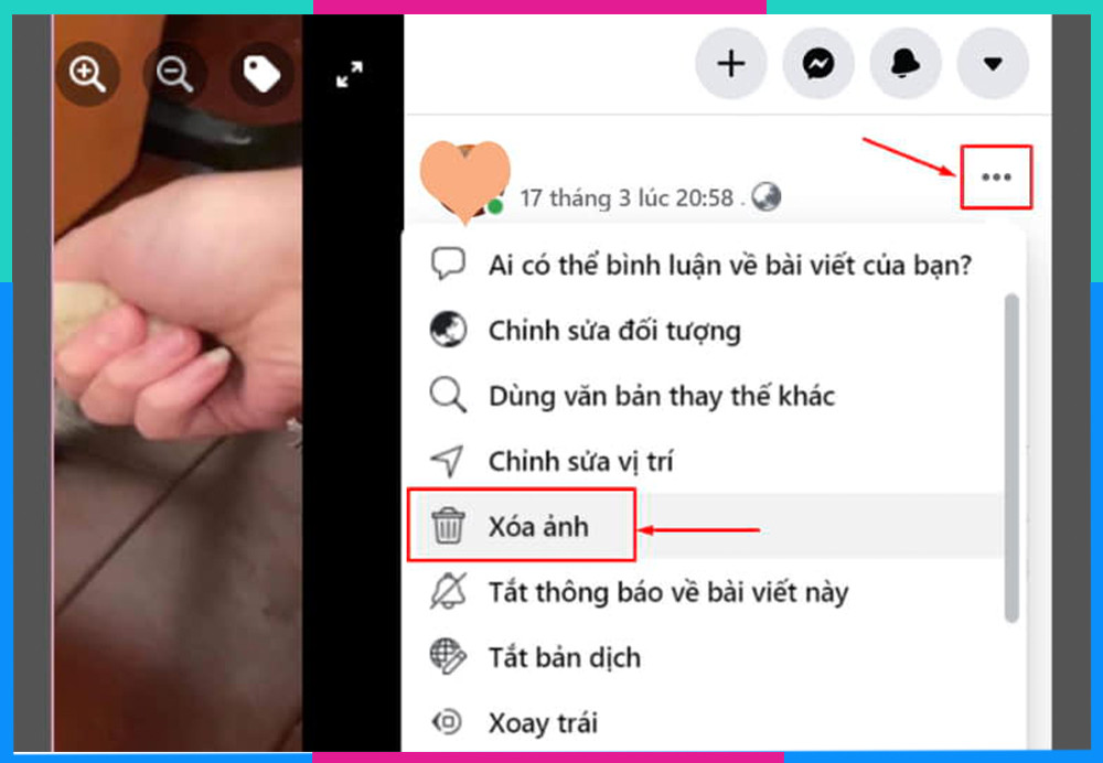 Xóa ảnh đại diện trên Facebook máy tính