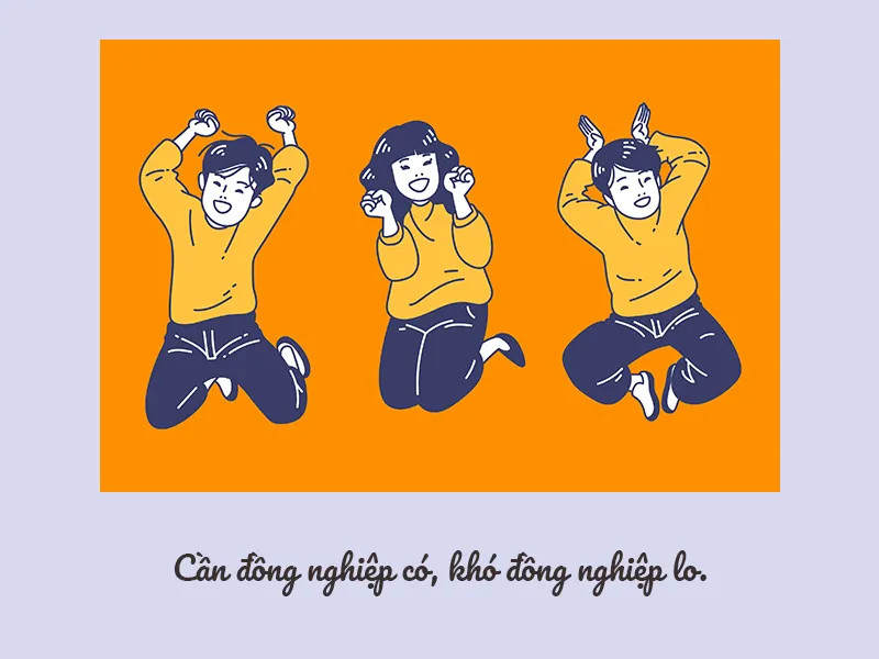 Nhóm đồng nghiệp ngồi vui vẻ trong quán ăn