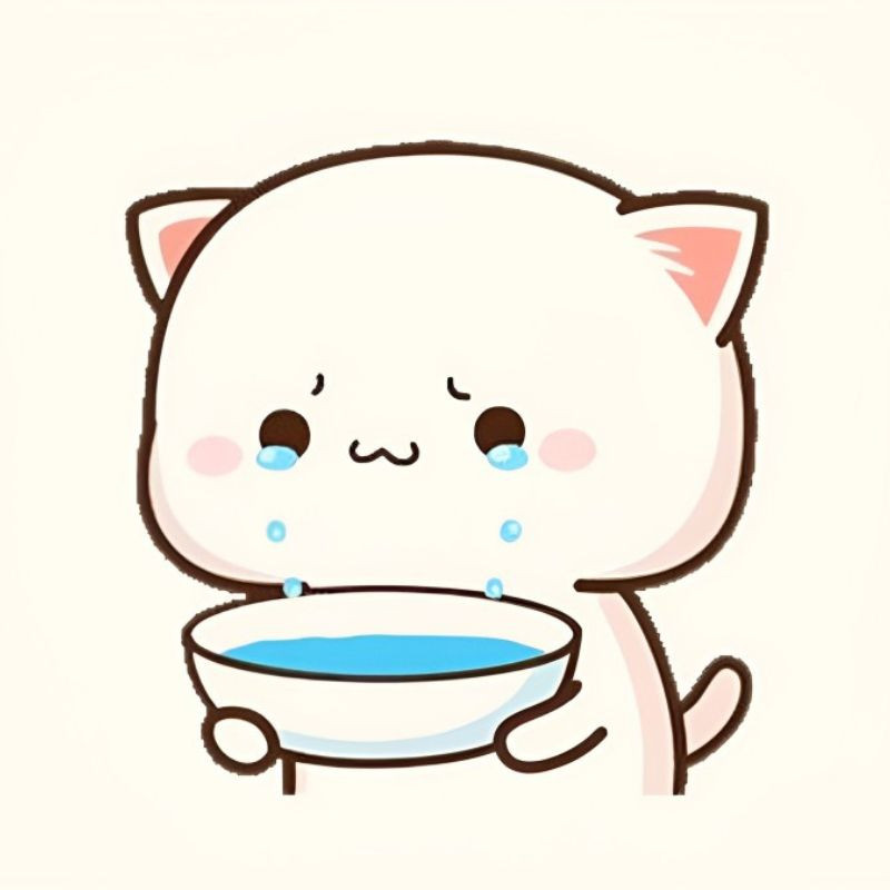 Mèo khóc cute với đôi mắt long lanh và nước mắt chảy