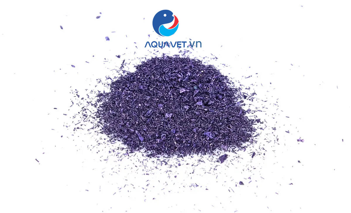 Dung dịch thuốc tím KMnO4 trong nước và tinh thể rắn