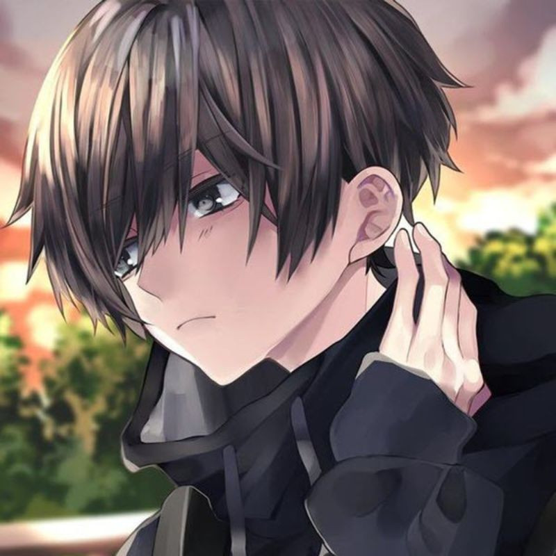 Hình ảnh anime nam buồn, cô đơn đứng dưới mưa với đôi mắt trống rỗng