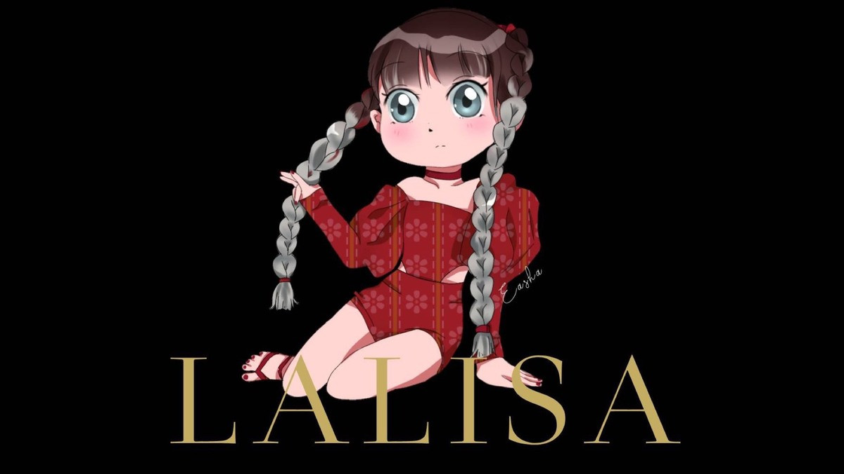 Ảnh Lisa chibi đội mũ và có biểu cảm cực kỳ đáng yêu