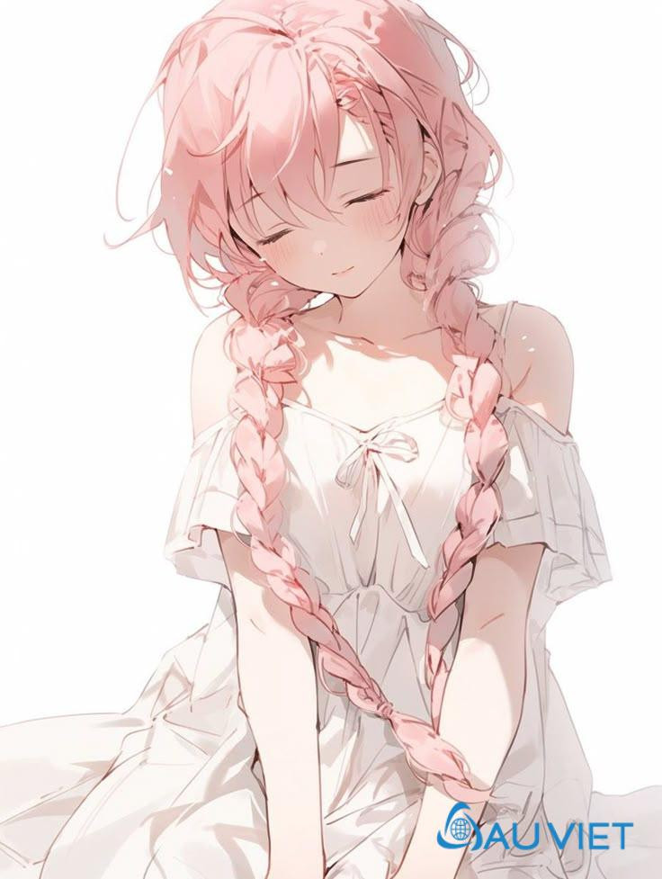 Bức tranh anime nữ thể hiện ánh mắt lấp lánh và biểu cảm khuôn mặt sống động qua kỹ thuật tô màu và chi tiết