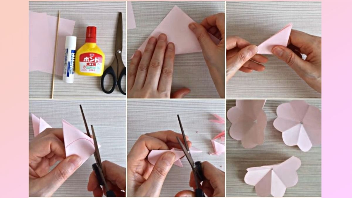 Tạo hình cánh hoa giấy đơn giản với nhiều kiểu dáng khác nhau