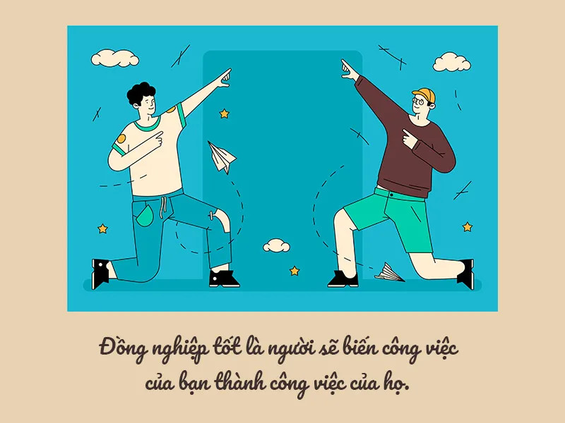 Đồng nghiệp cười vui vẻ trong bữa ăn