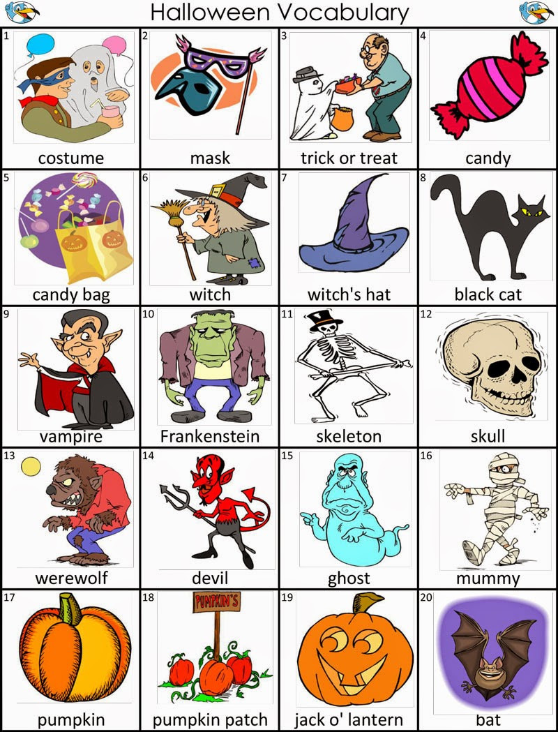 Từ vựng tiếng Anh về Halloween với hình ảnh bí ngô