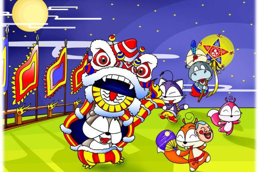 Cùng chú Lân nhảy múa trong đêm hội trăng rằm