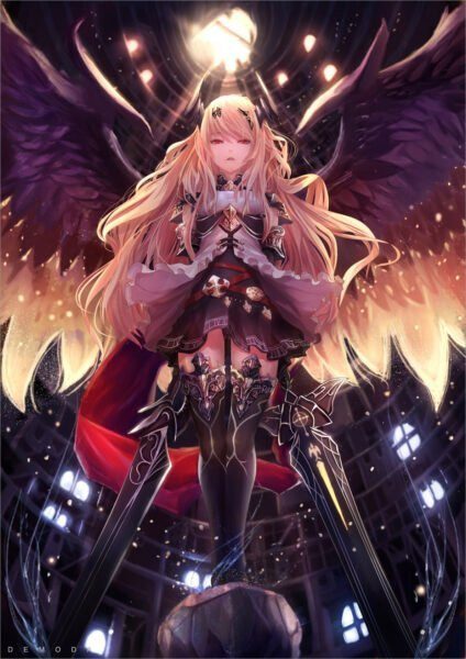 Ảnh anime nữ ngầu lạnh lùng với ánh nhìn sắc bén, thể hiện sự tự tin và kiêu ngạo