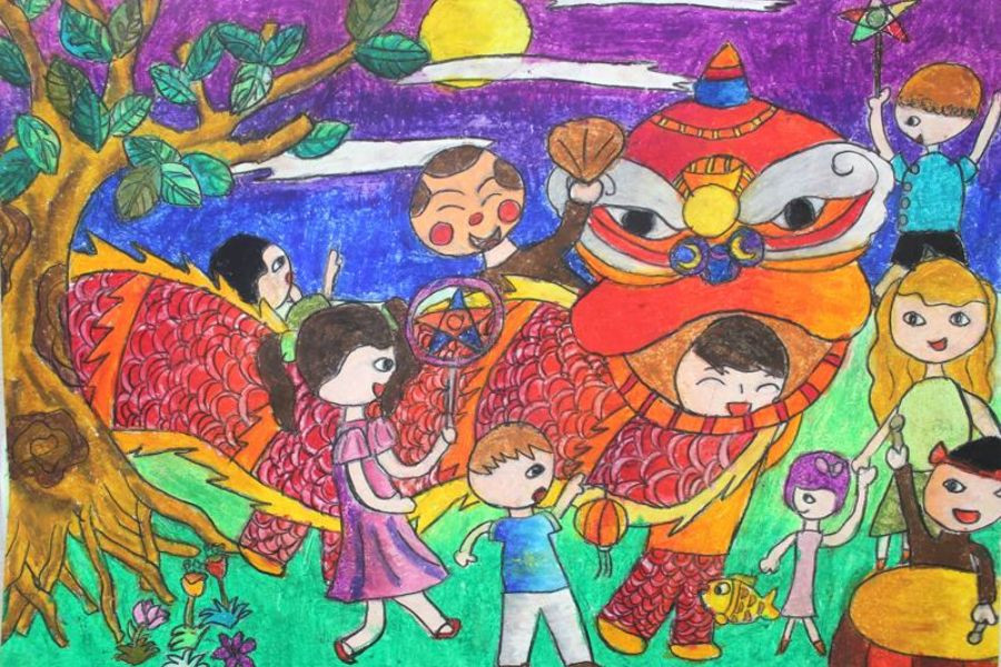 Nét vẽ ngây ngô của bé học sinh tiểu học